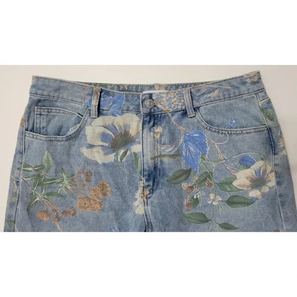 Forever 21 Baggy Wide Leg Floral Jeans - Picture 4 of 6